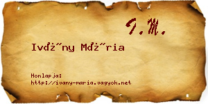 Ivány Mária névjegykártya